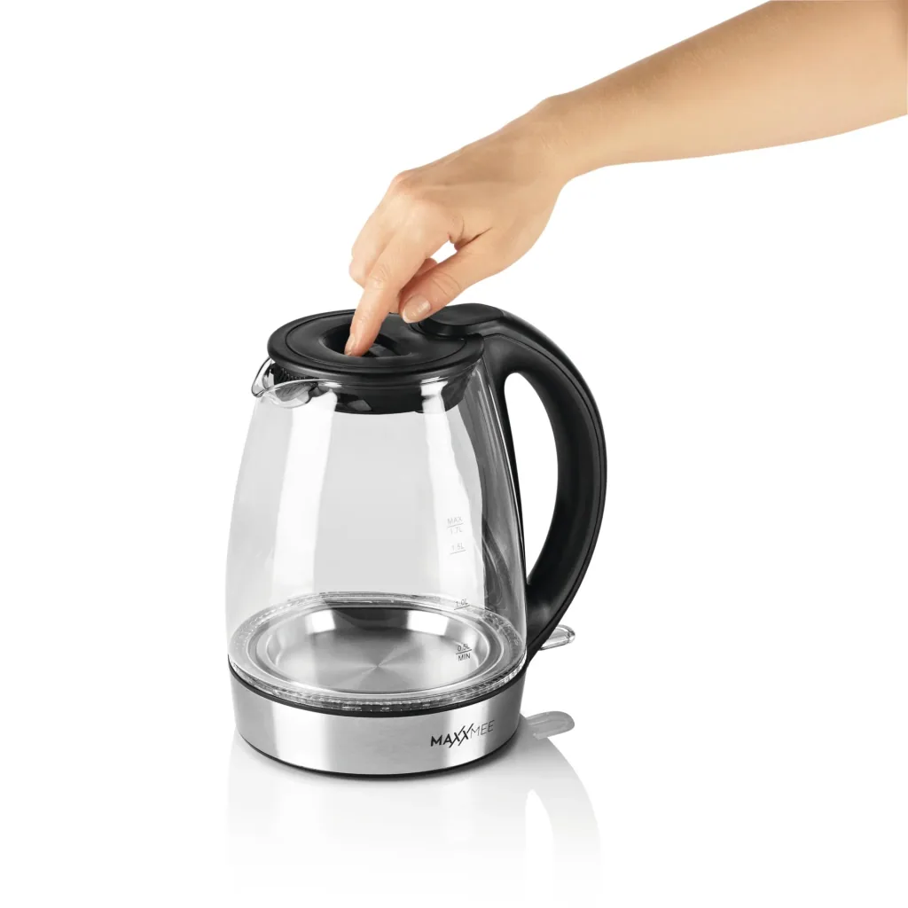 Glas-Wasserkocher LED blau 2200 Watt, 1,7 L