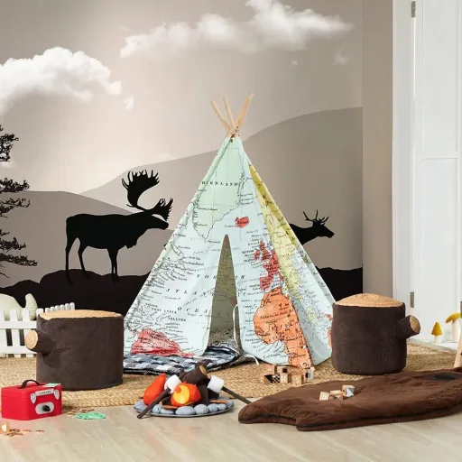 Weltkarte Tipi Zelt Multi farben