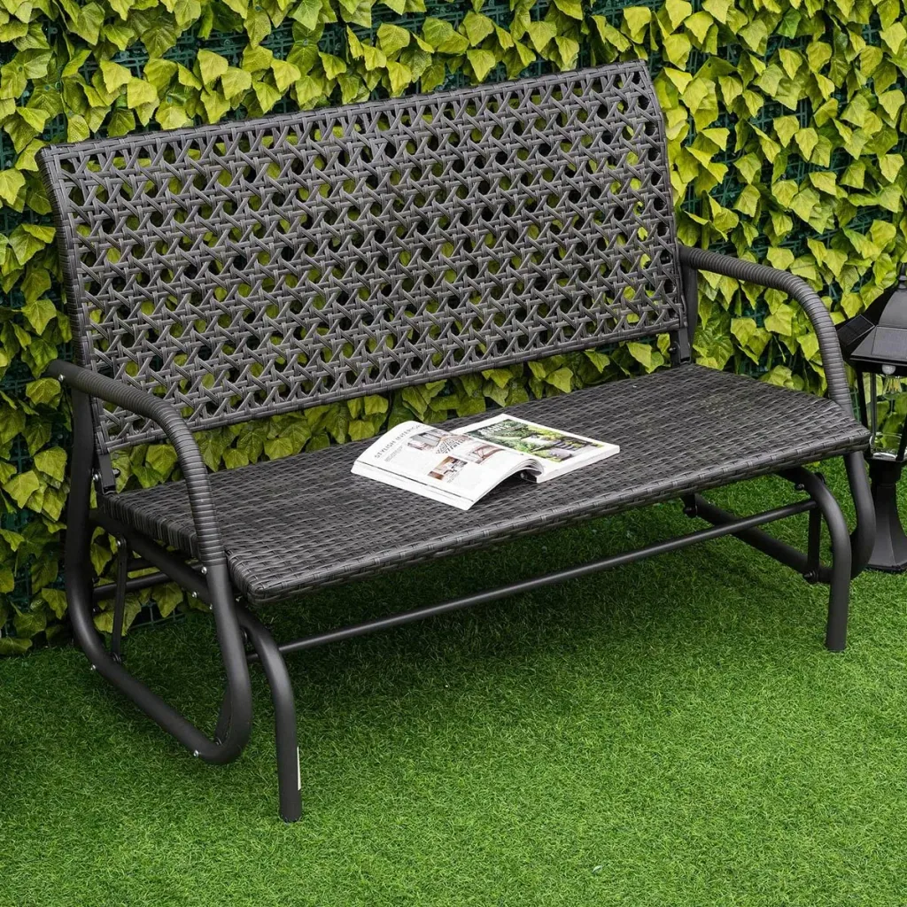 Polyrattan-Schaukelsofa mit extra breitem Sitz, 70L x 120B x 84H cm, grau
