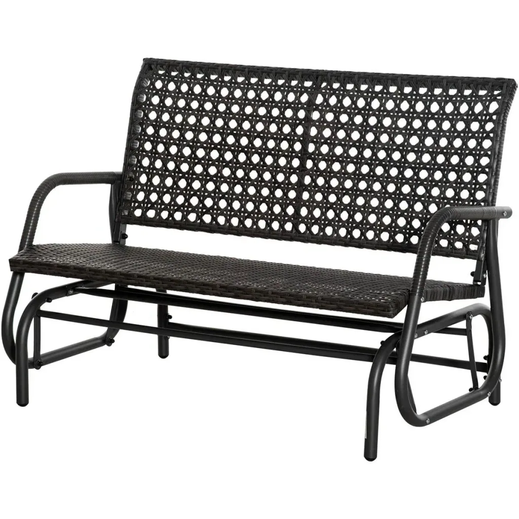 Polyrattan-Schaukelsofa mit extra breitem Sitz, 70L x 120B x 84H cm, grau