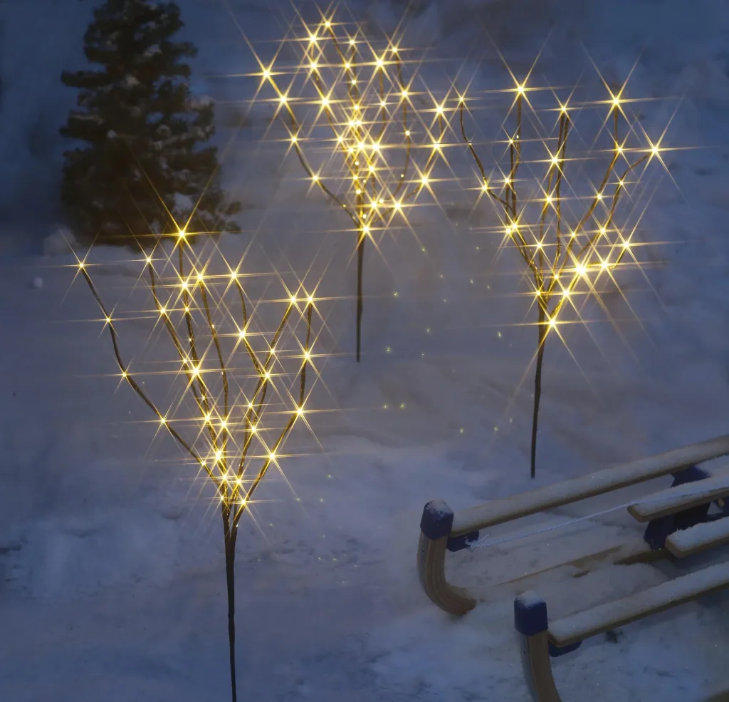 LED Bäume mit warmweißen LEDs - 3 Stück