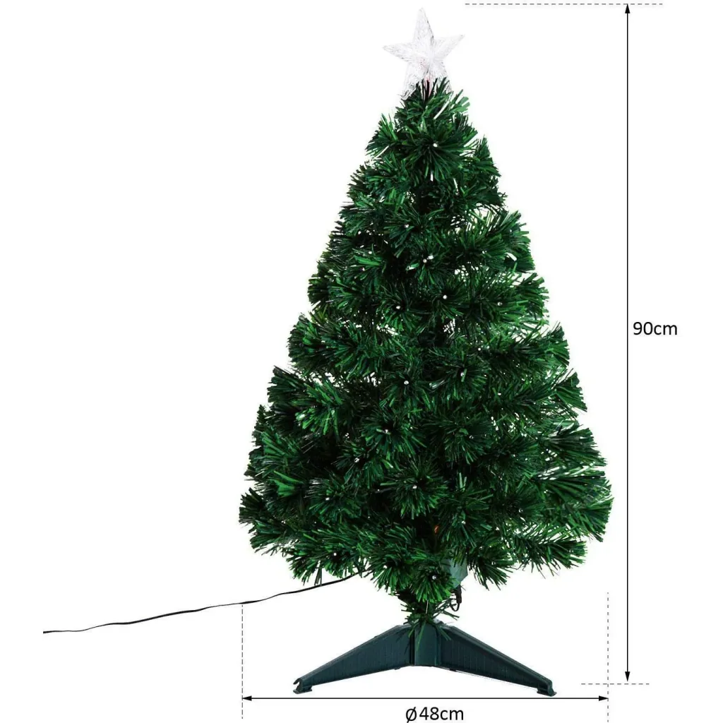 Weihnachtsbaum Tannenbaum 90 LEDs Stern Grün 48x90cm