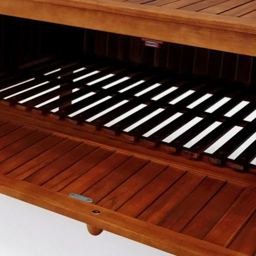 Gartenbank aus Akazienholz 120x59x90cm mit Stauraum
