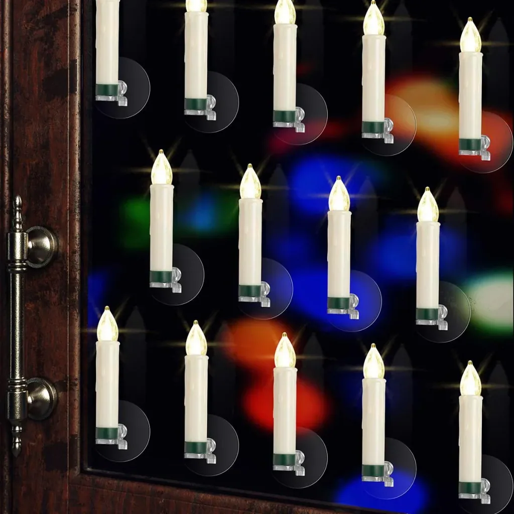LED-Weihnachtsbaumbeleuchtung - Christbaumschmuck - Kerzen - 30er Set Warm White mit Fernbedienung