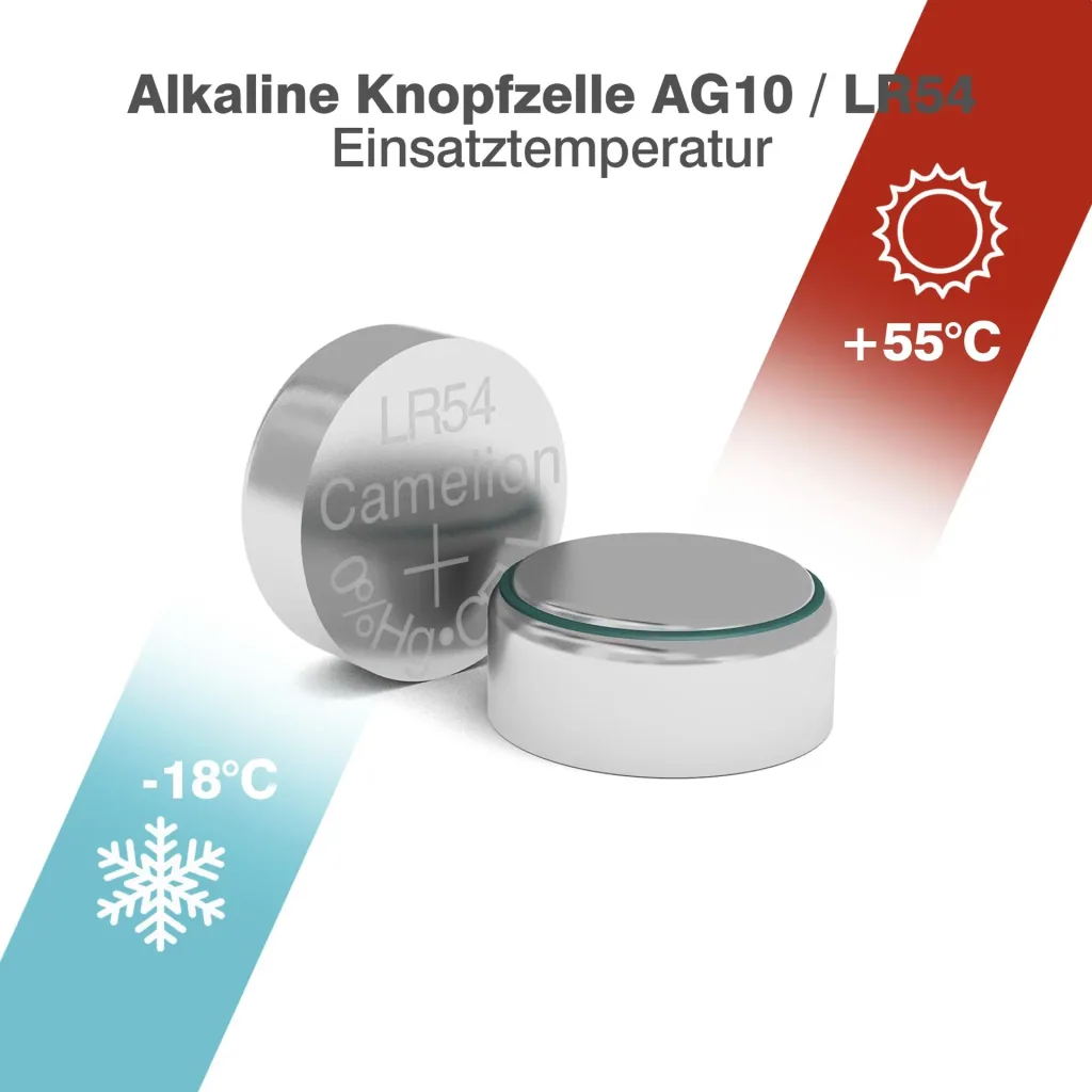 Alkaline Knopfzelle AG10/LR1130/LR54 - 2 Stück