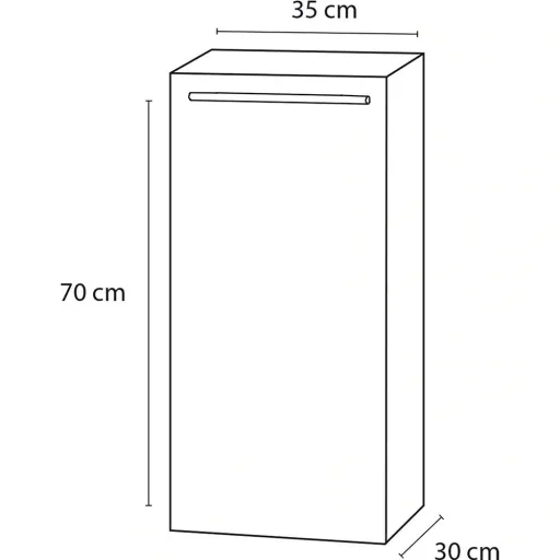 Säulenbox Force - niedrig - Links - Eiche