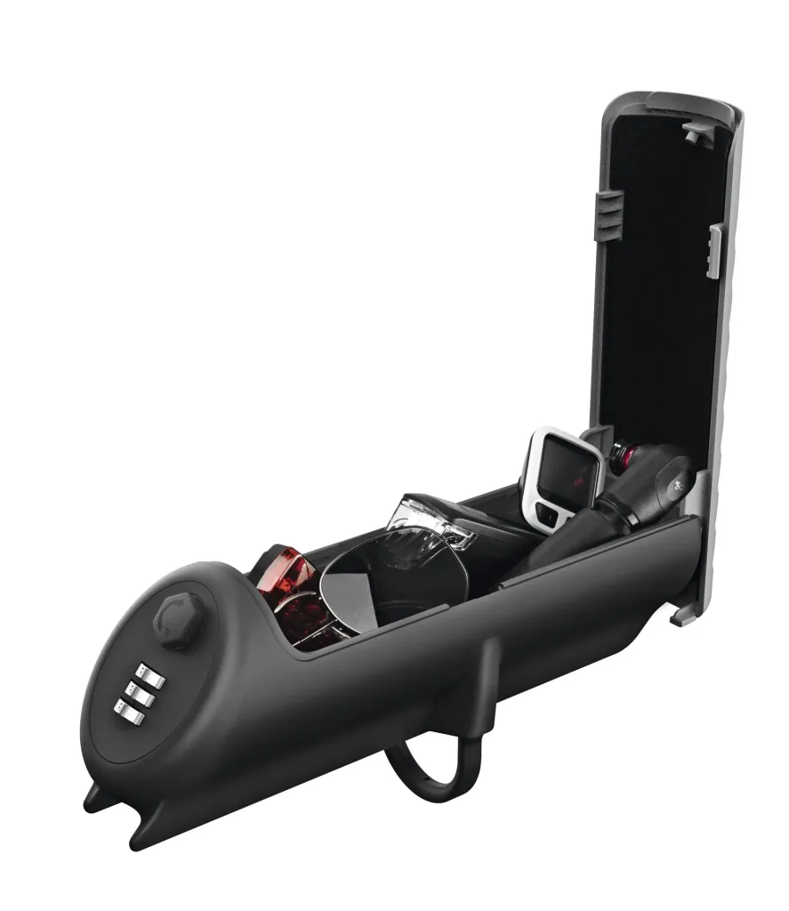Fahrradtasche mit Zahlenschloss "Basic", Grau, 26 cm