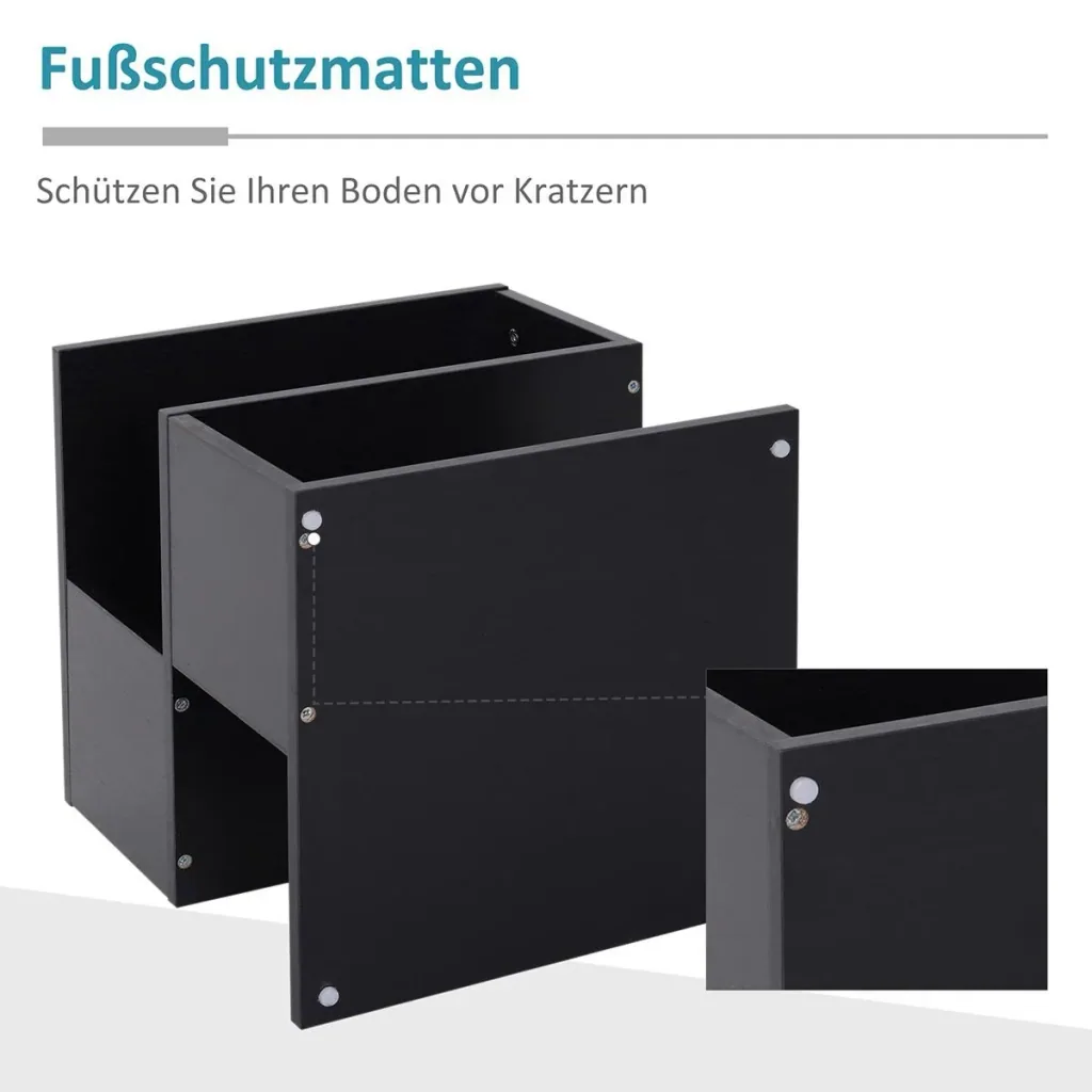 Beistelltisch Betttisch mit modernes Design, Spanplatte, Schwarz, 40x40x43 cm
