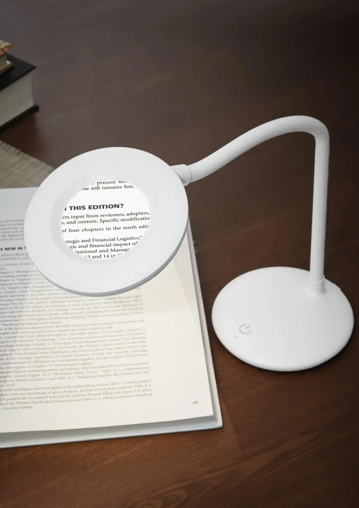 LED-Lupenlampe „Magic Vision“, mit Standfuß, Weiß