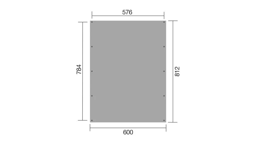 Doppelcarport 609 Gr. 2, 600 x 812 x 240 cm, kesseldruckimprägniert mit Trapezblech-Dach