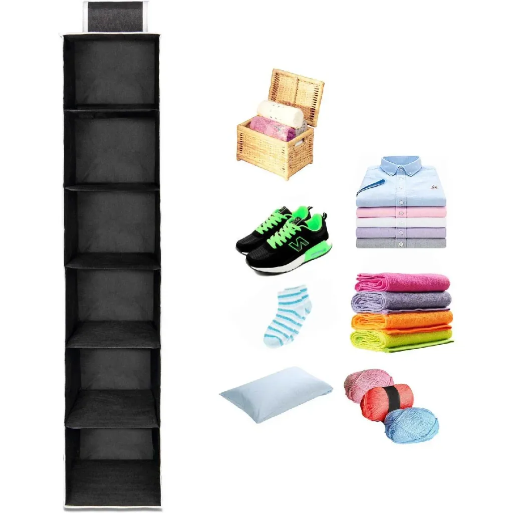 2x Garderobenbügel mit 6 Fächern in schwarz/weiß