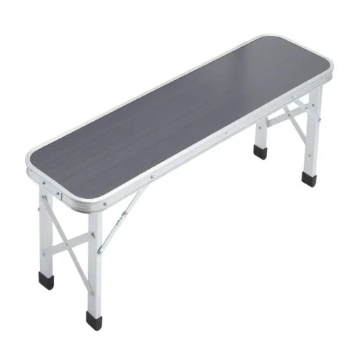 Campingbank 3 Stück grau Aluminium klappbar