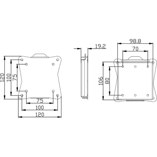 TV-Wandhalterung fixiert 13 - 27 " 30 kg