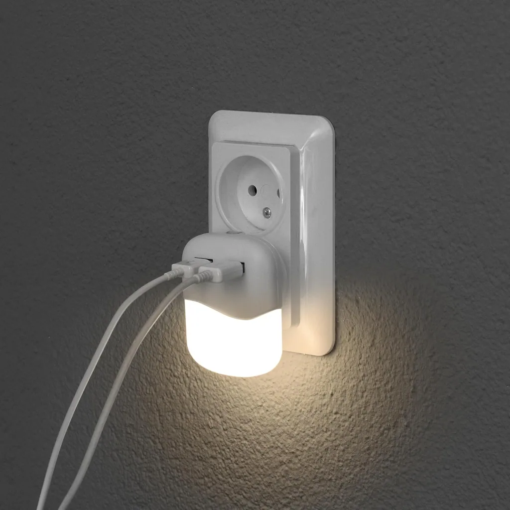 LED Nachtlicht mit 2 USB Anschlüssen