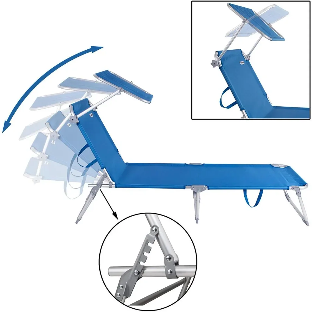 Ibiza Liege - 2er Set - Blau Aluminium - Inklusive Sonnenschirm