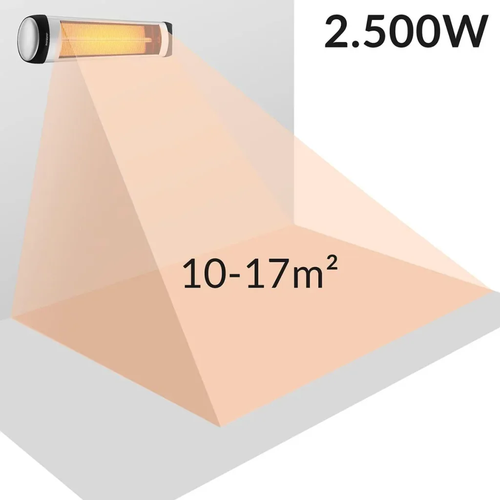 TRESKO Infrarot-Heizung 2500W Silber mit Fernbedienung