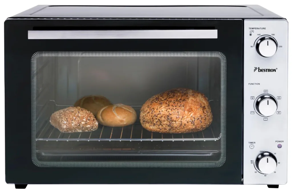 Grill-Backofen mit Drehspieß, Umluftfunktion, 55 Liter, 2000 Watt