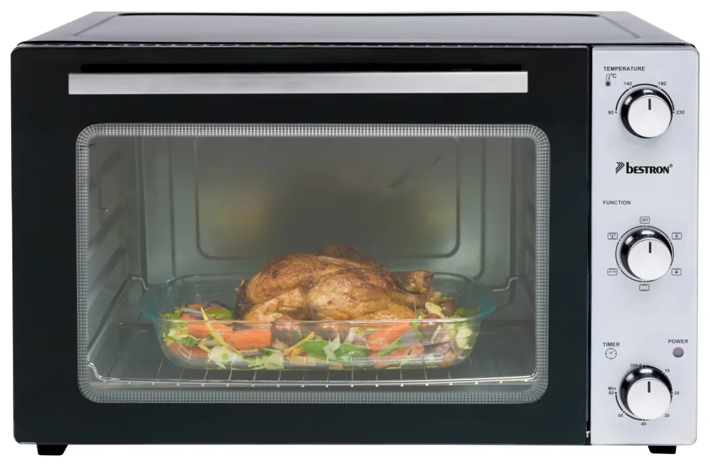 Grill-Backofen mit Drehspieß, Umluftfunktion, 55 Liter, 2000 Watt