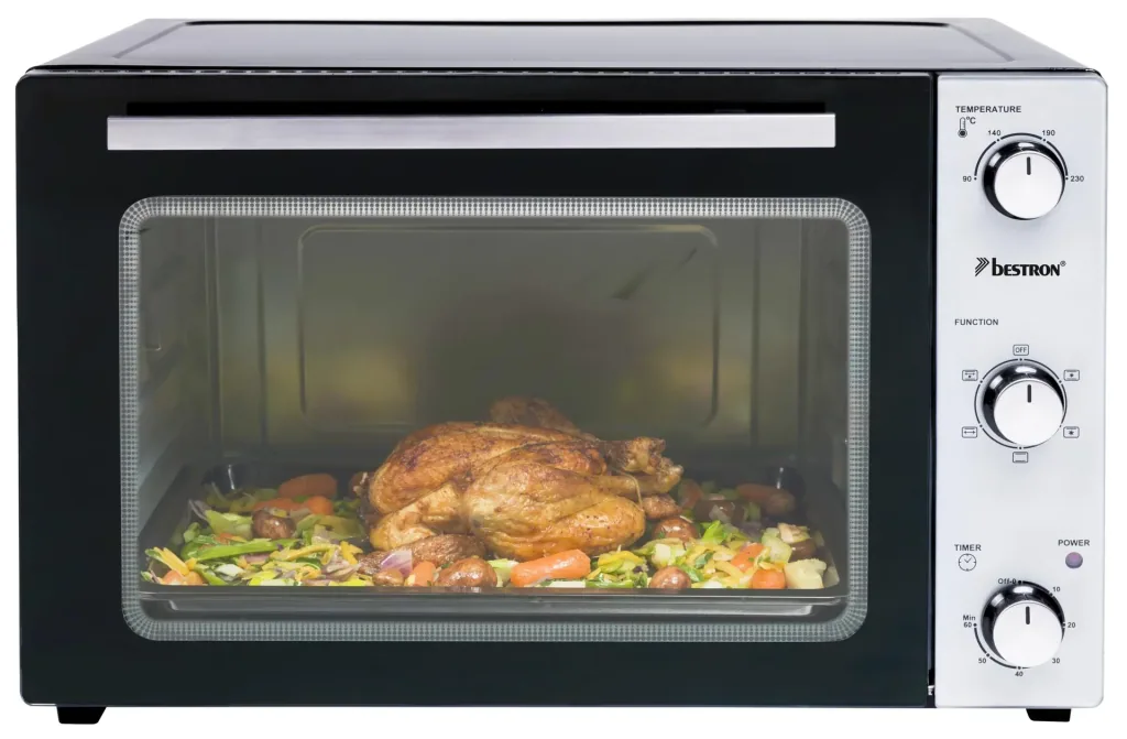 Grill-Backofen mit Drehspieß, Umluftfunktion, 55 Liter, 2000 Watt