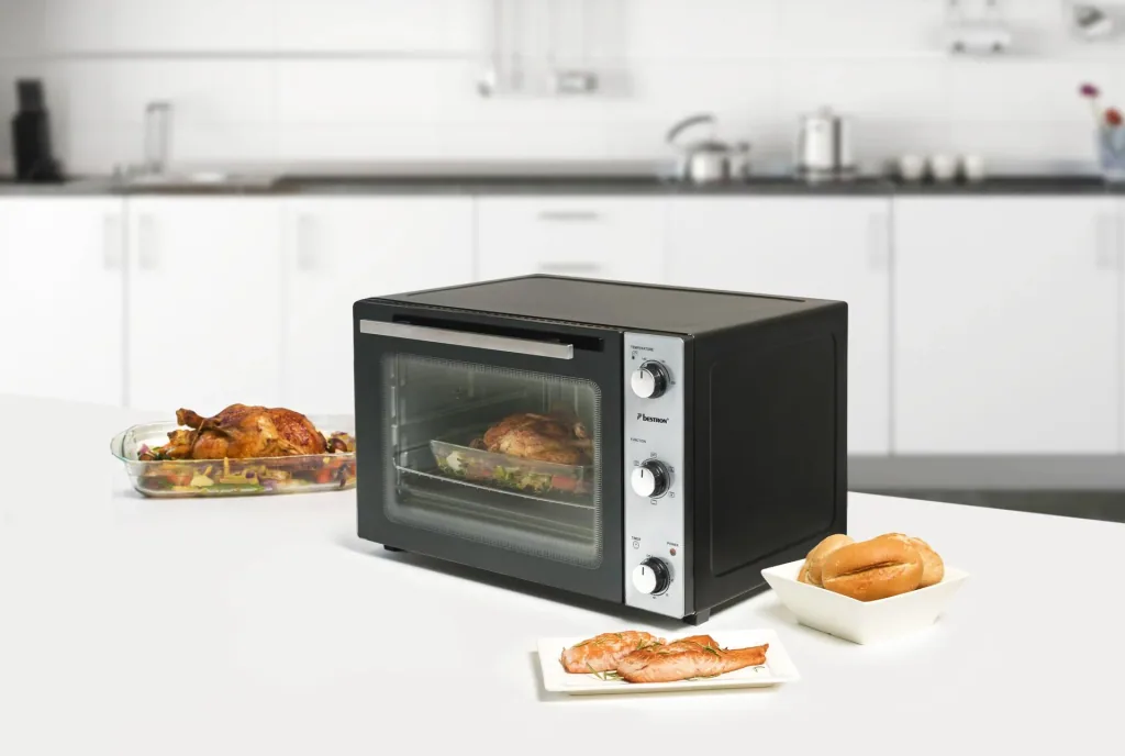 Grill-Backofen mit Drehspieß, Umluftfunktion, 55 Liter, 2000 Watt