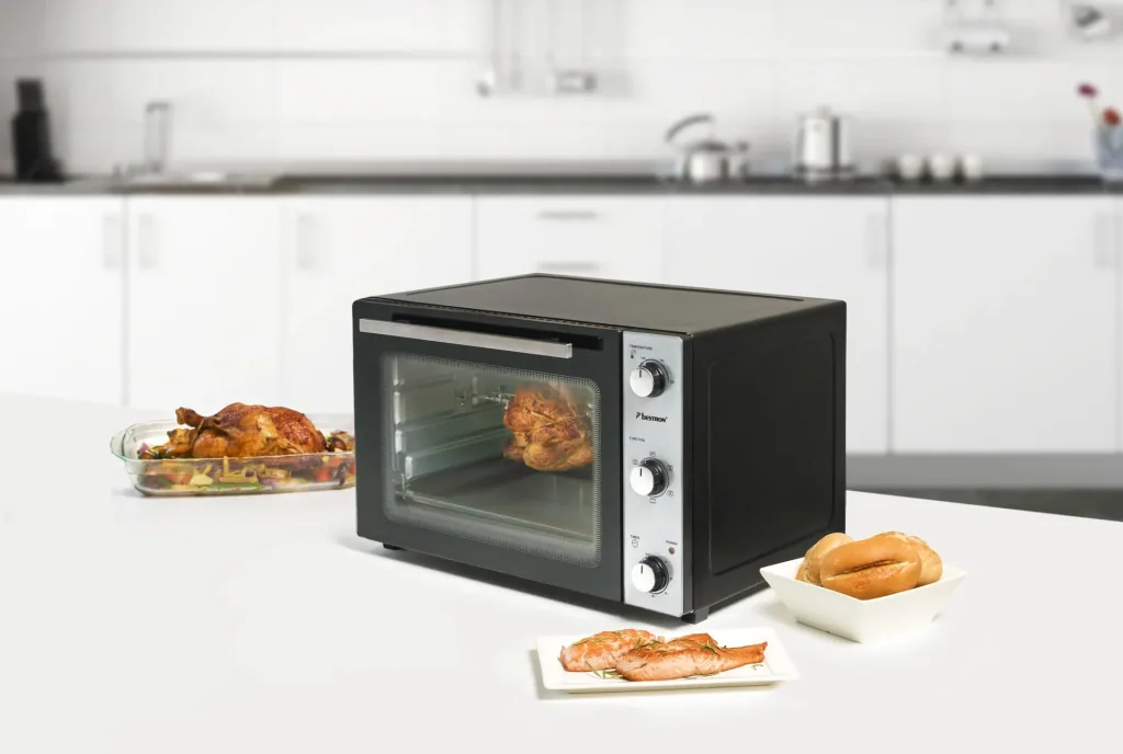 Grill-Backofen mit Drehspieß, Umluftfunktion, 55 Liter, 2000 Watt