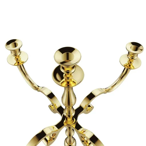 Kerzenleuchter gold glänzend aus Aluminium 60cm 5-armig