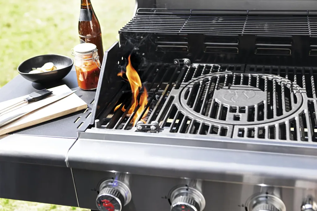 Gas- & Holzkohlegrill, Triton 4.1 coaL, 4 einstellbare Brenner