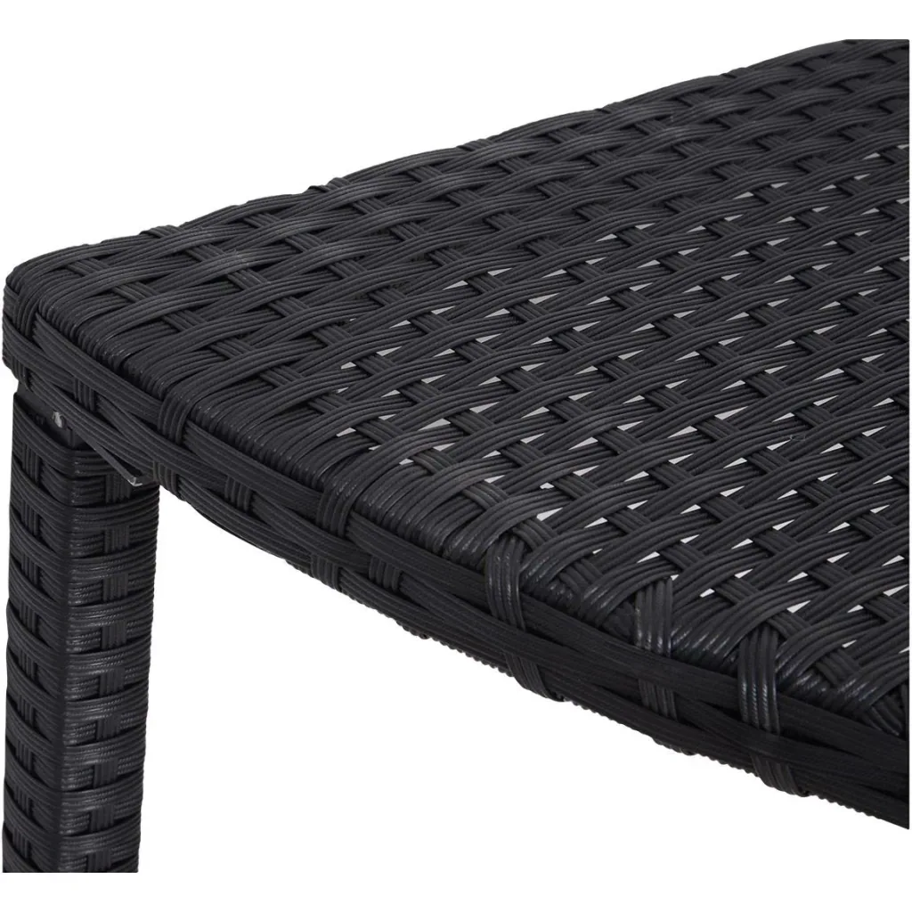 Rattan Balkontisch halbrund schwarz
