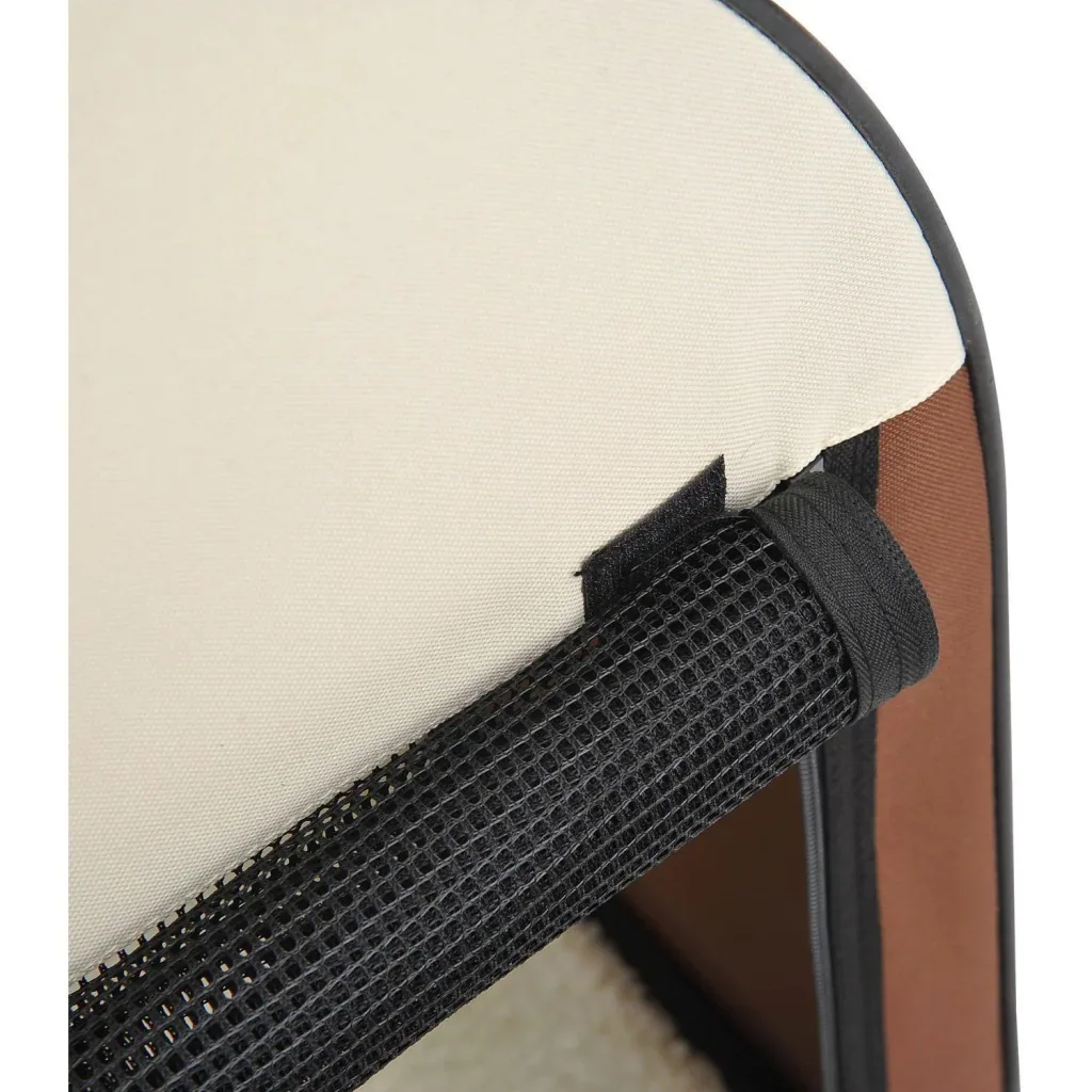 Hundetransportbox faltbar 61x46x51 cm kaffeebraun-creme