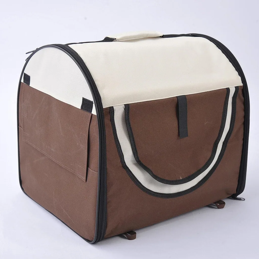 Hundetransportbox faltbar 61x46x51 cm kaffeebraun-creme
