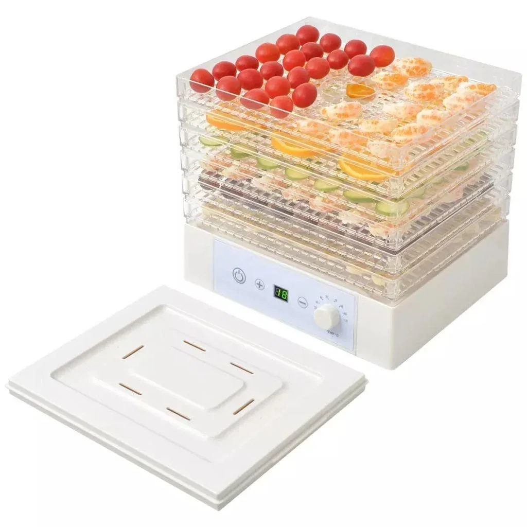Lebensmitteltrockner mit 6 Tabletts 250 W weiß