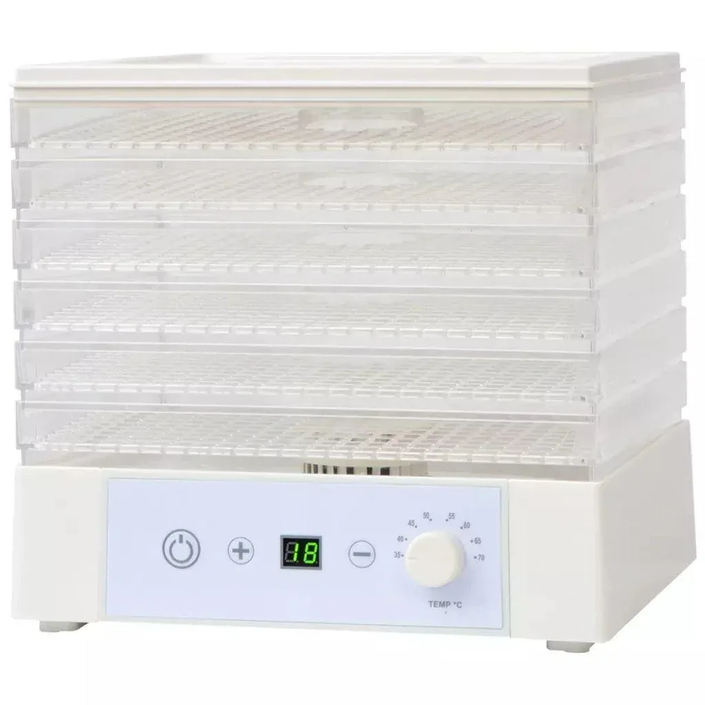 Lebensmitteltrockner mit 6 Tabletts 250 W weiß