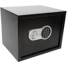 Elektronischer Tresor mit digitalem Code und Notfallschlüssel, geräumiger Stahl-Geldschrank mit weichem Innenraum und herausnehmbarem Regal, sicherer Mini-Tresor für Schmuck, Dokumente und Bargeld, 30x38x30 cm