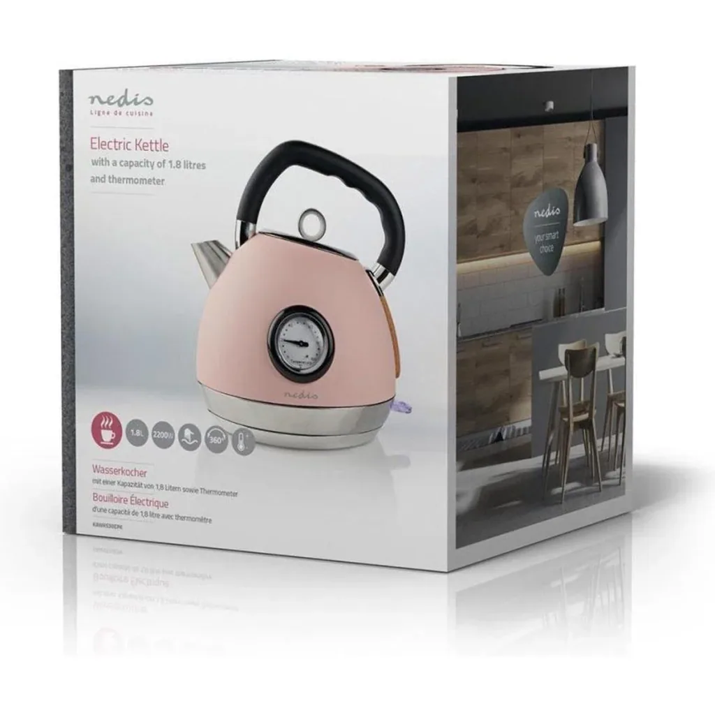 Nedis Wasserkocher - 1,8L - 2200W - Soft-Touch - Rosa