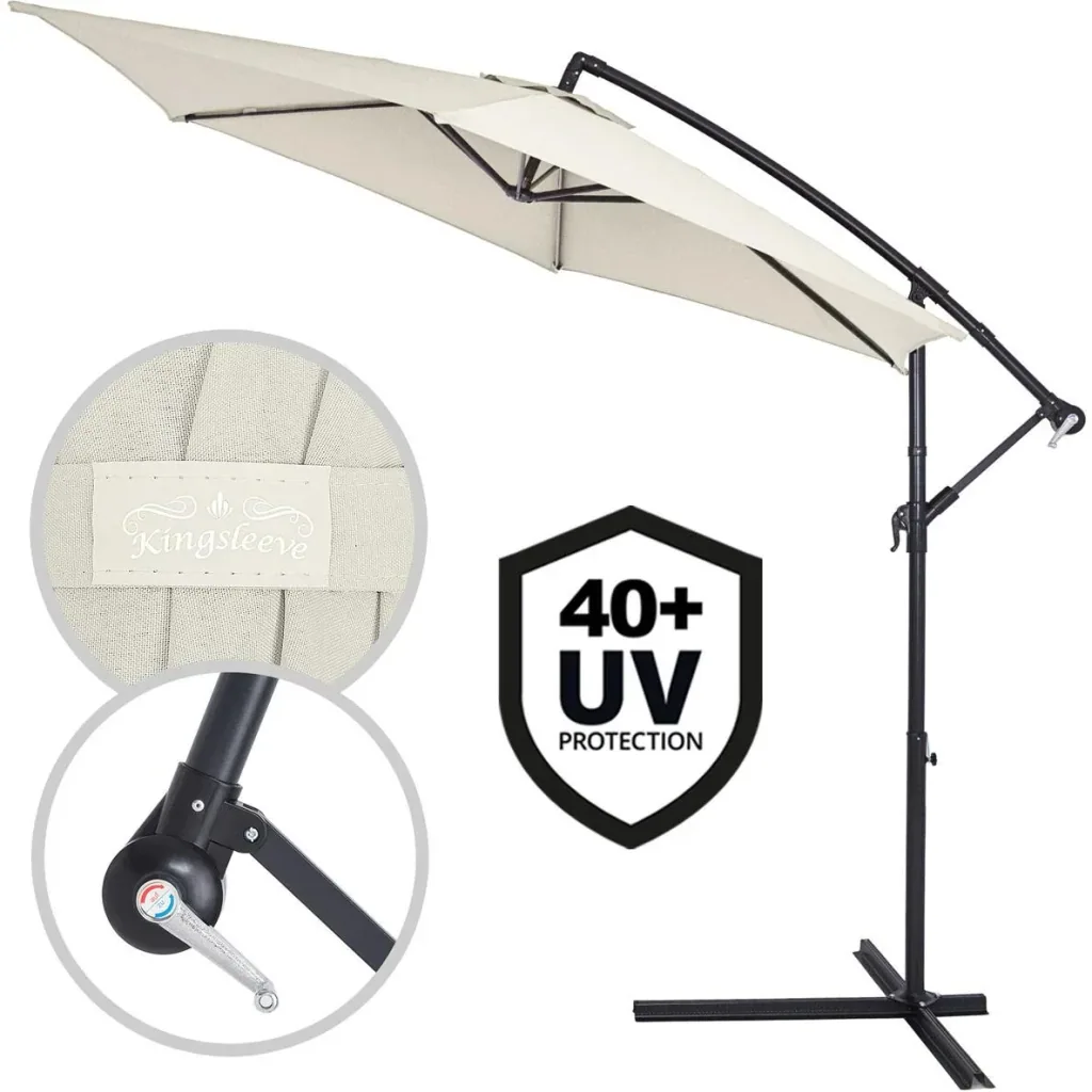 Sonnenschirm Aluminium Ø 300cm Creme mit UV-Schutz 40+