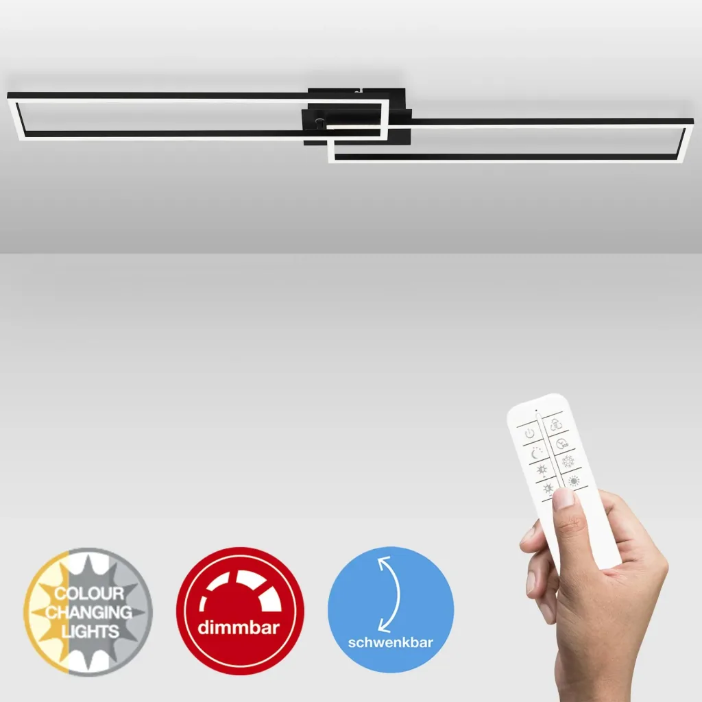 LED Wand- und Deckenleuchte, 110 cm, CCT, 4400 Lumen, 40 Watt, schwarz
