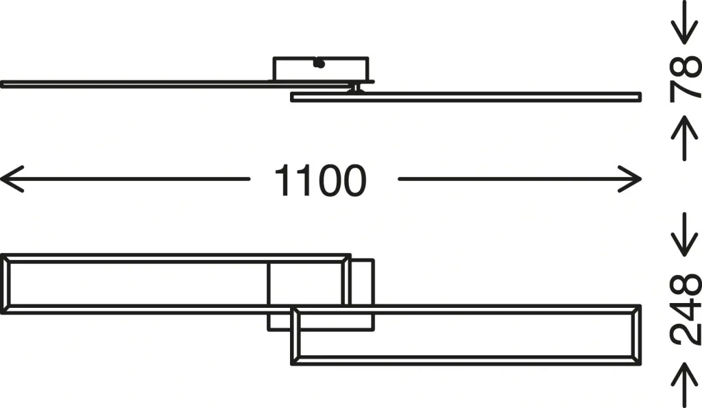 LED Wand- und Deckenleuchte, 110 cm, CCT, 4400 Lumen, 40 Watt, schwarz