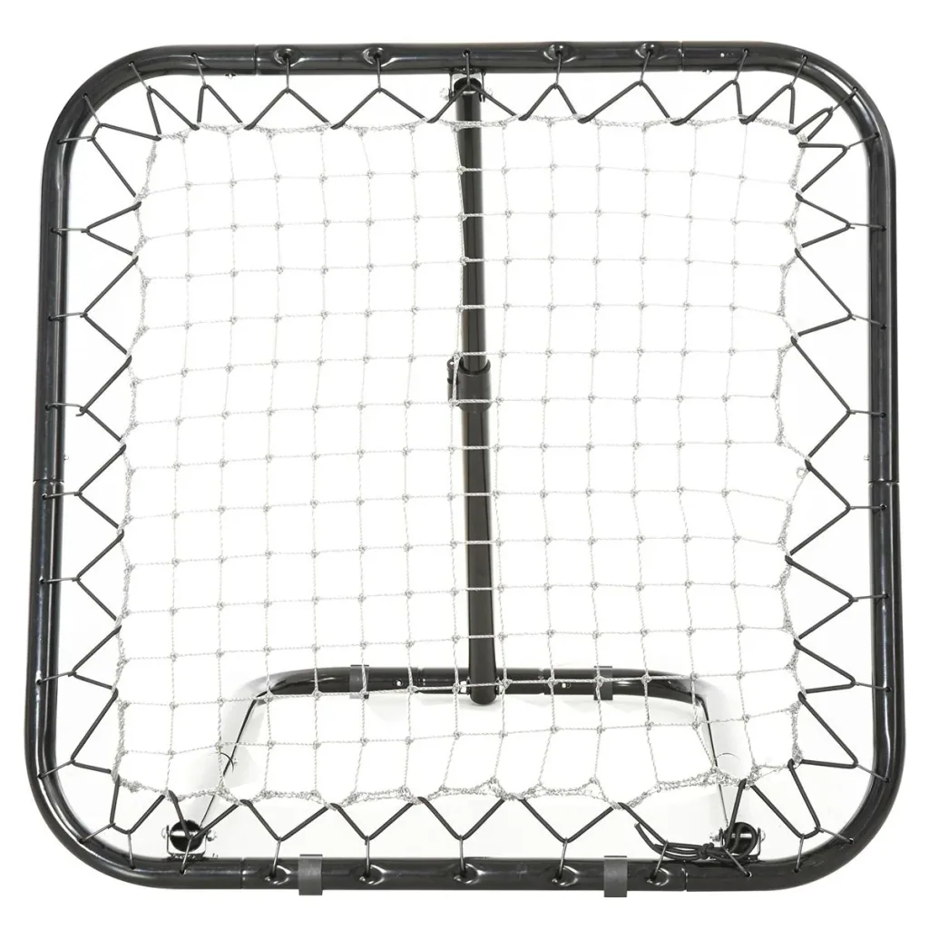 Baseball Rebounder Kickback Tor Rückprallwand Netz Rückprall Faltbar Metall+PE Schwarz 78 x 84 x 65-78 cm