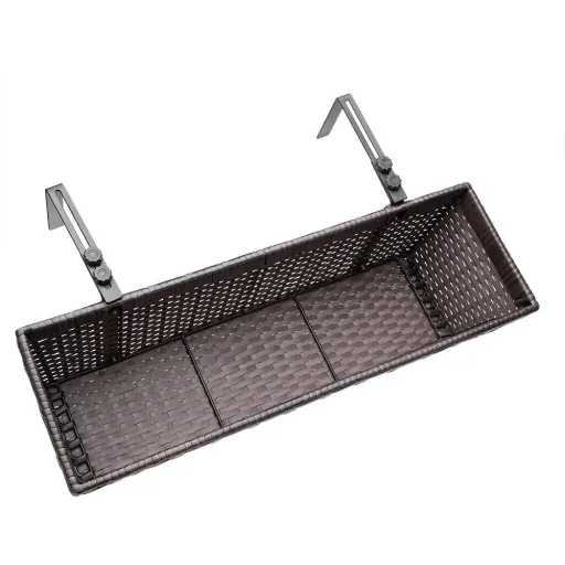 Polyrattan Pflanzgefäß - 2er Set - Braun