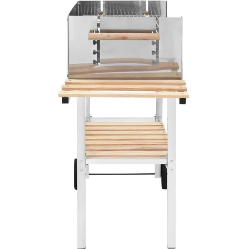 Trolley-Grill mit 2 Ablagen Holzkohle XXL Edelstahl