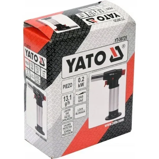 Crème brulee Brenner mit Nachfüllgas - mit Piezo-Zündung - 200W - mit Sperrfunktion