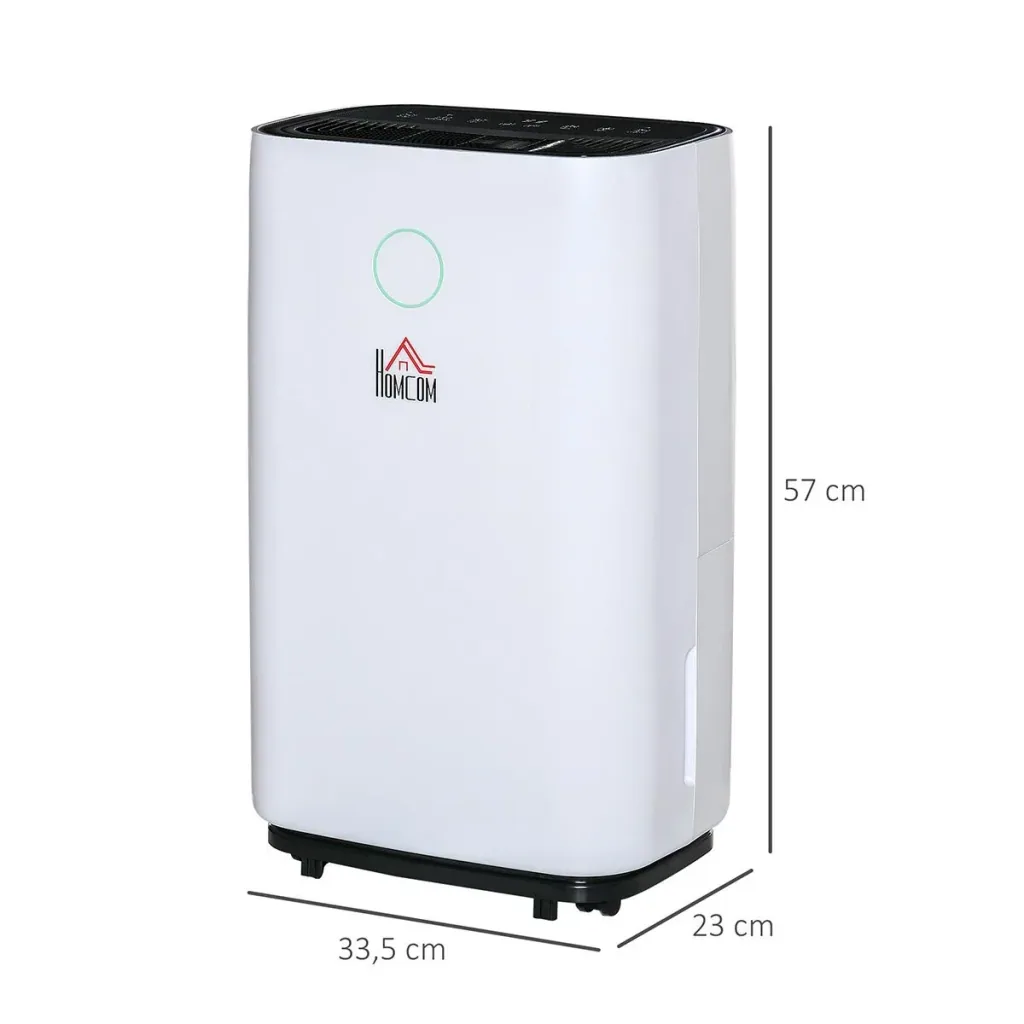 Luftentfeuchter 16-20 20 L / 24 h 4000 ml mit Rädern ABS weiß 33,5 x 23 x 57 cm