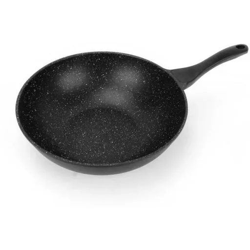 Wokpfanne - mit Glasdeckel - 30 cm - Schwarz