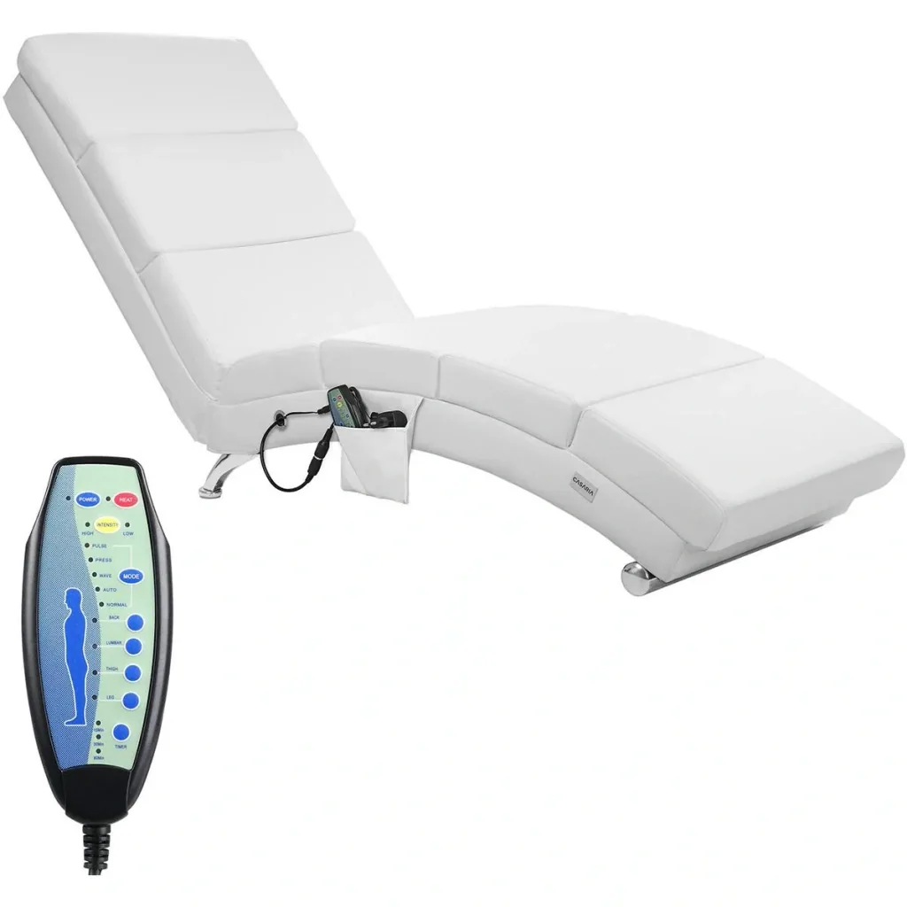 Relaxliege London weiß mit Massage- und Heizfunktion