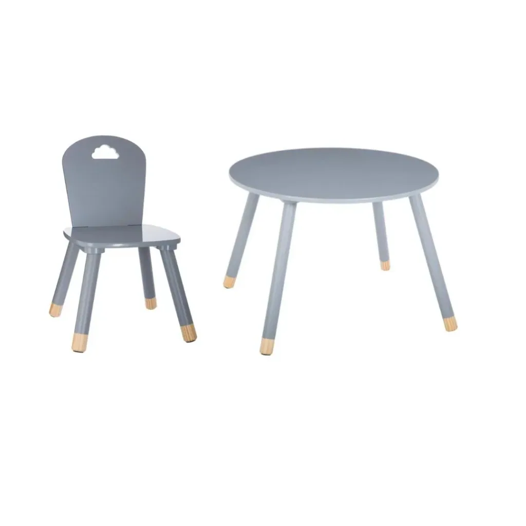 NL SET - 1x Hochstuhl und Kindertisch - Grau