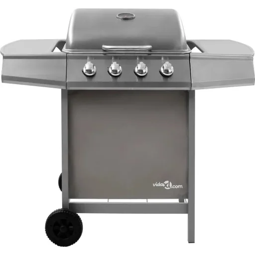 Gasgrill mit 4 Brennern silber