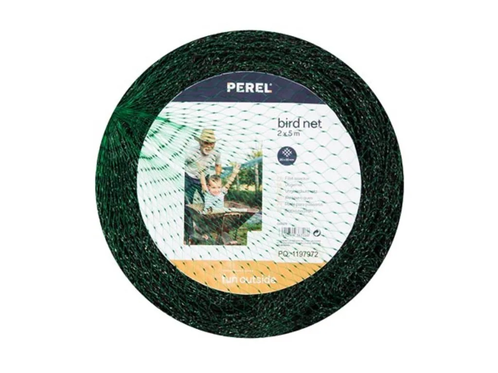 Vogelschutznetz 2x5 m, grünes Vogelschutznetz mit 20 mm Maschenweite, leichtes Polyester-Pflanzennetz für Obstbäume, Gemüse, Sträucher und Teiche, Gartennetz gegen Vogelschäden