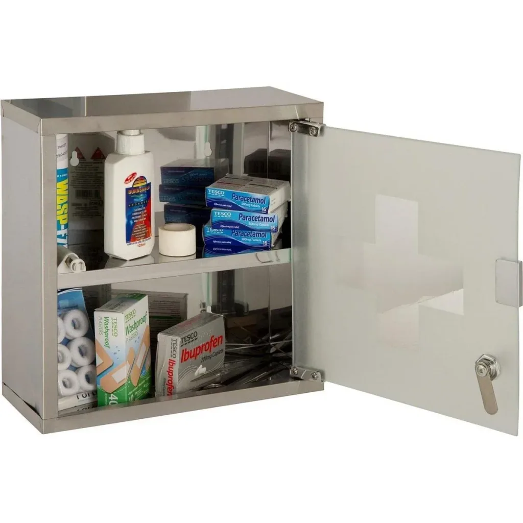 Excellent Care Medizinschrank - Badezimmermöbel - Edelstahl - Glas