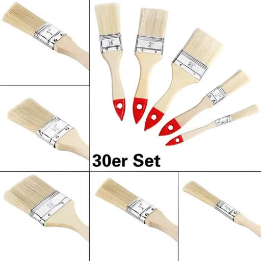 30-teiliges Pinselset - 5 verschiedene Pinsel