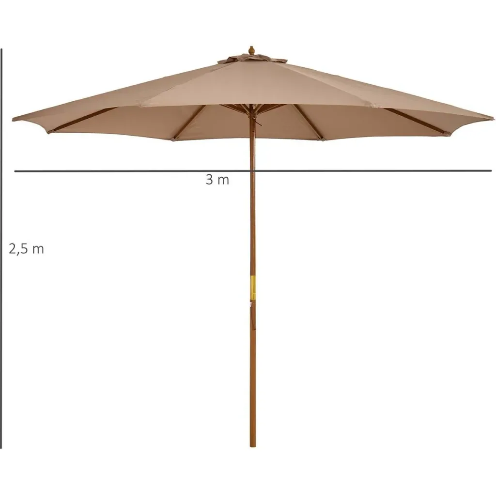 Sonnenschirm Holz 300 cm Khaki